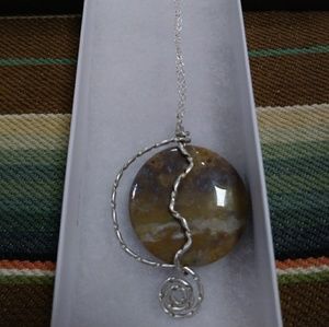 Sterling/Brown jasper necklace